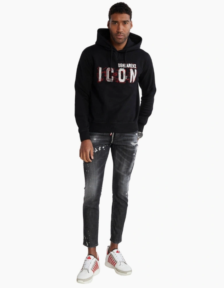 Dsquared2 Icon Scribble Logo Cool Fit Black Hoodie