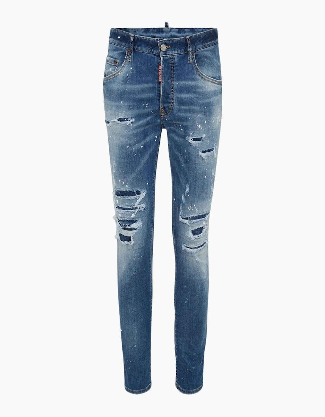 Dsquared2 Skater Jean Destroyed Paint Effect Blue Jeans