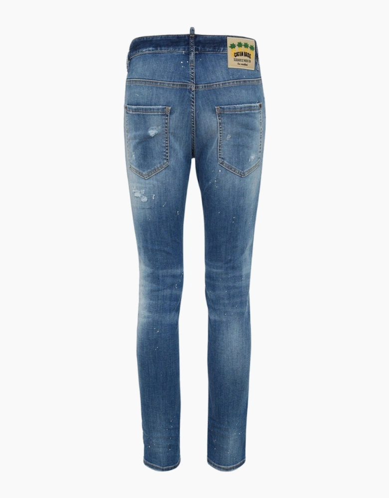Dsquared2 Skater Jean Destroyed Paint Effect Blue Jeans