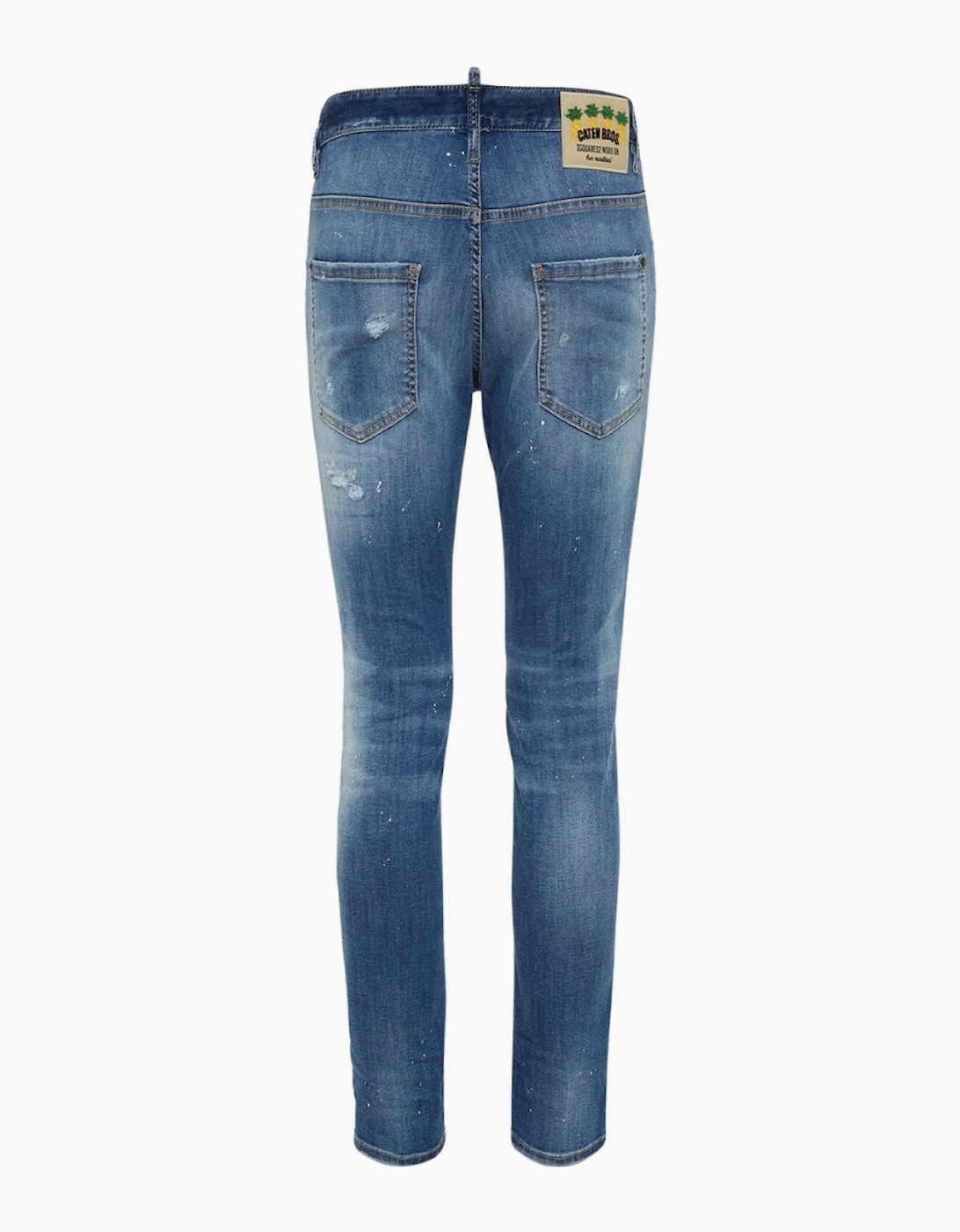 Dsquared2 Skater Jean Destroyed Paint Effect Blue Jeans