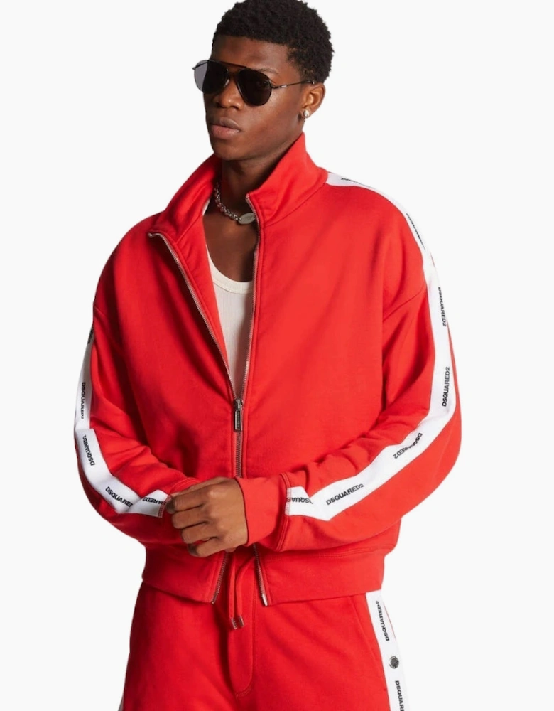 Dsquared2 Logo Tape Red Track Jacket