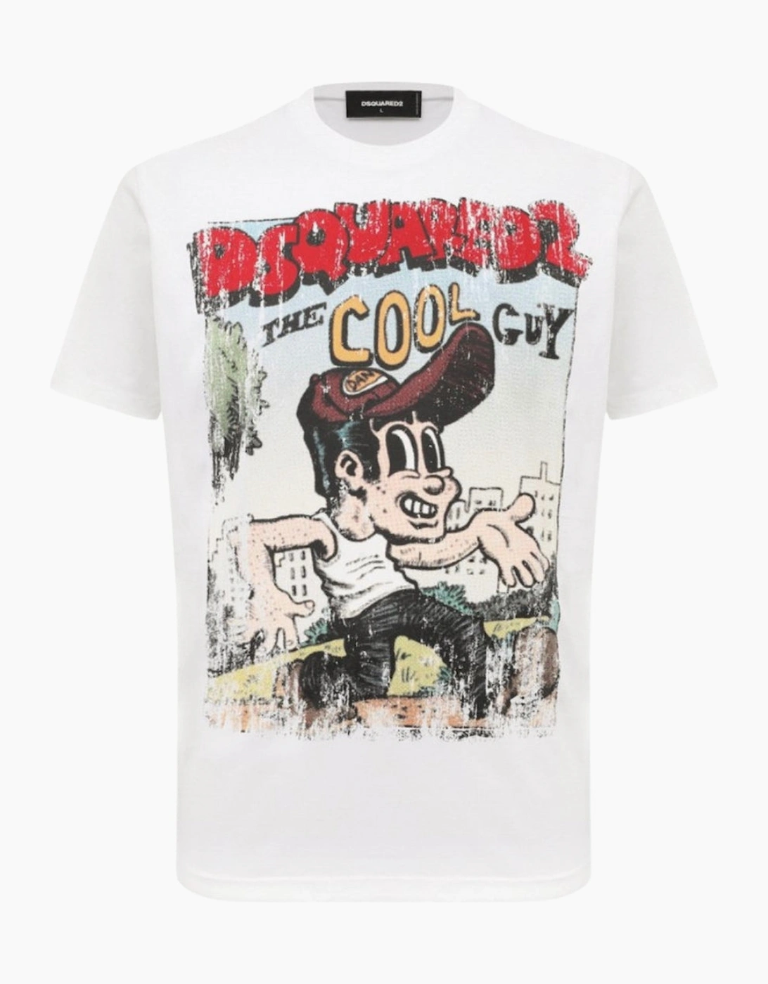 Dsquared2 Cigarette Fit The Cool Guy Print White T-Shirt