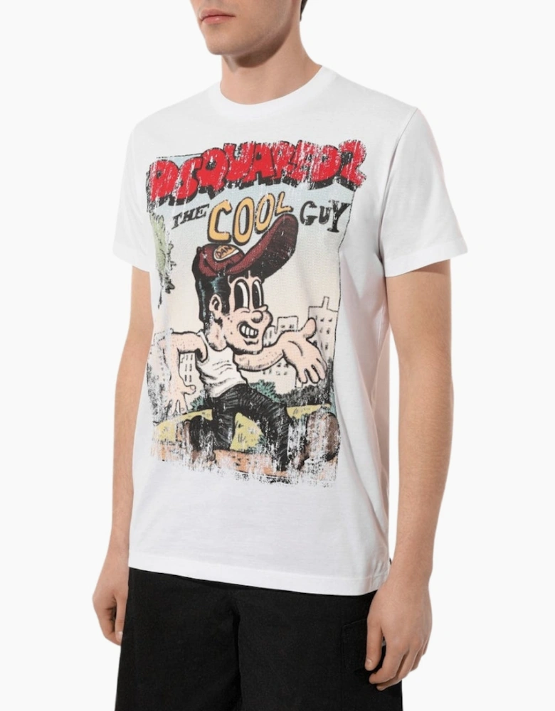 Dsquared2 Cigarette Fit The Cool Guy Print White T-Shirt