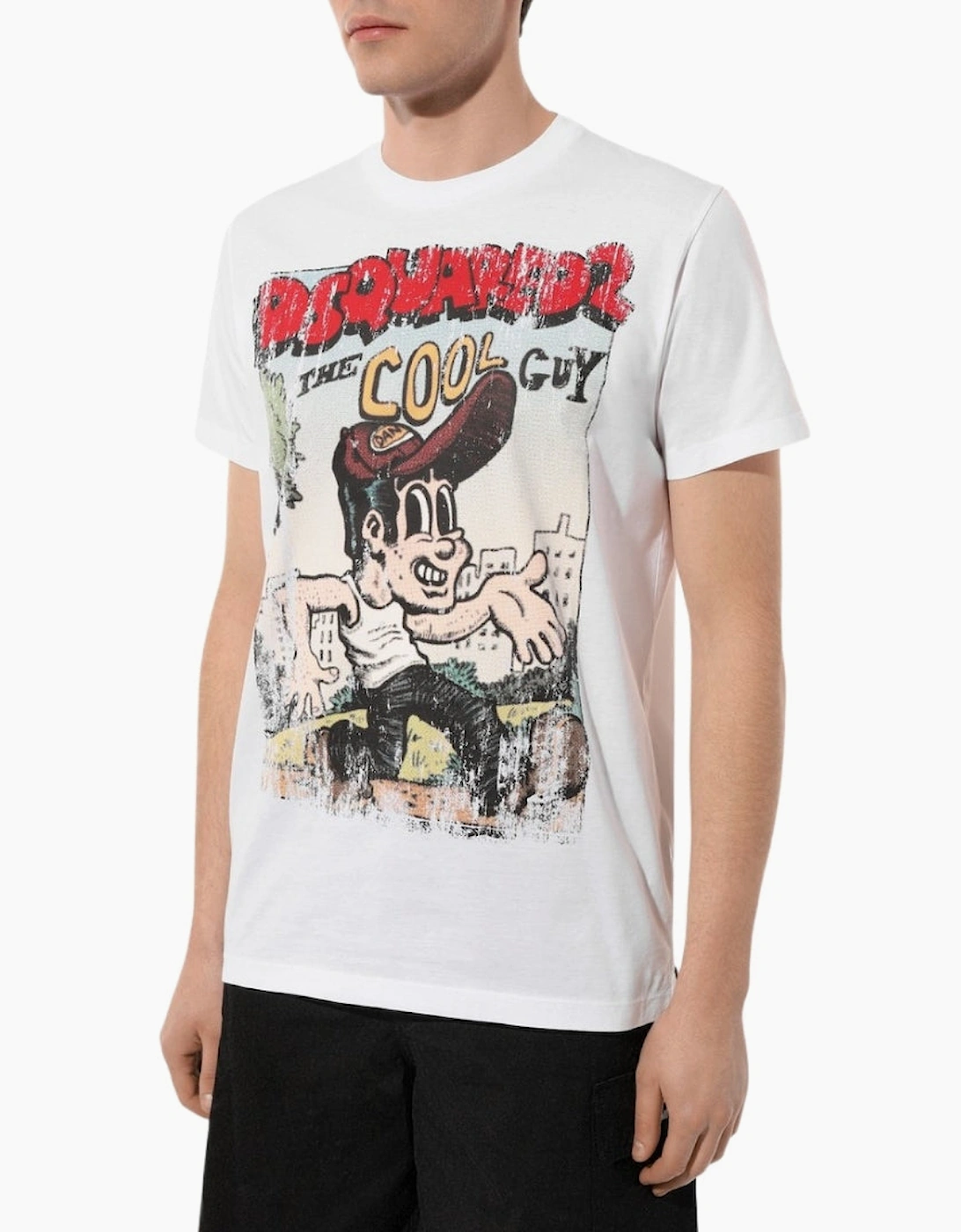 Dsquared2 Cigarette Fit The Cool Guy Print White T-Shirt