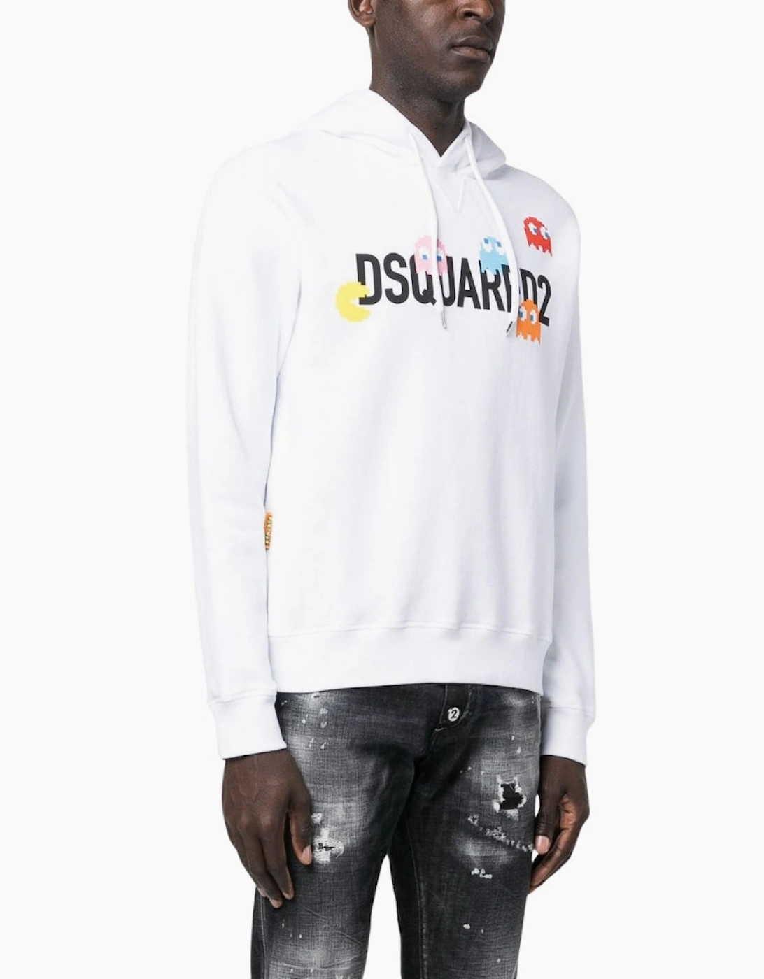 Dsquared2 Pac Man Cool Fit White Hoodie