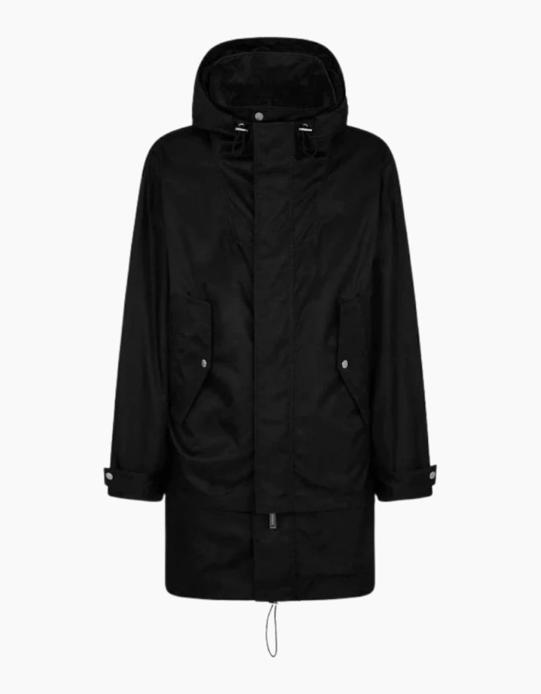 Dsquared2 Fish Tail Long Black Parka Jacket