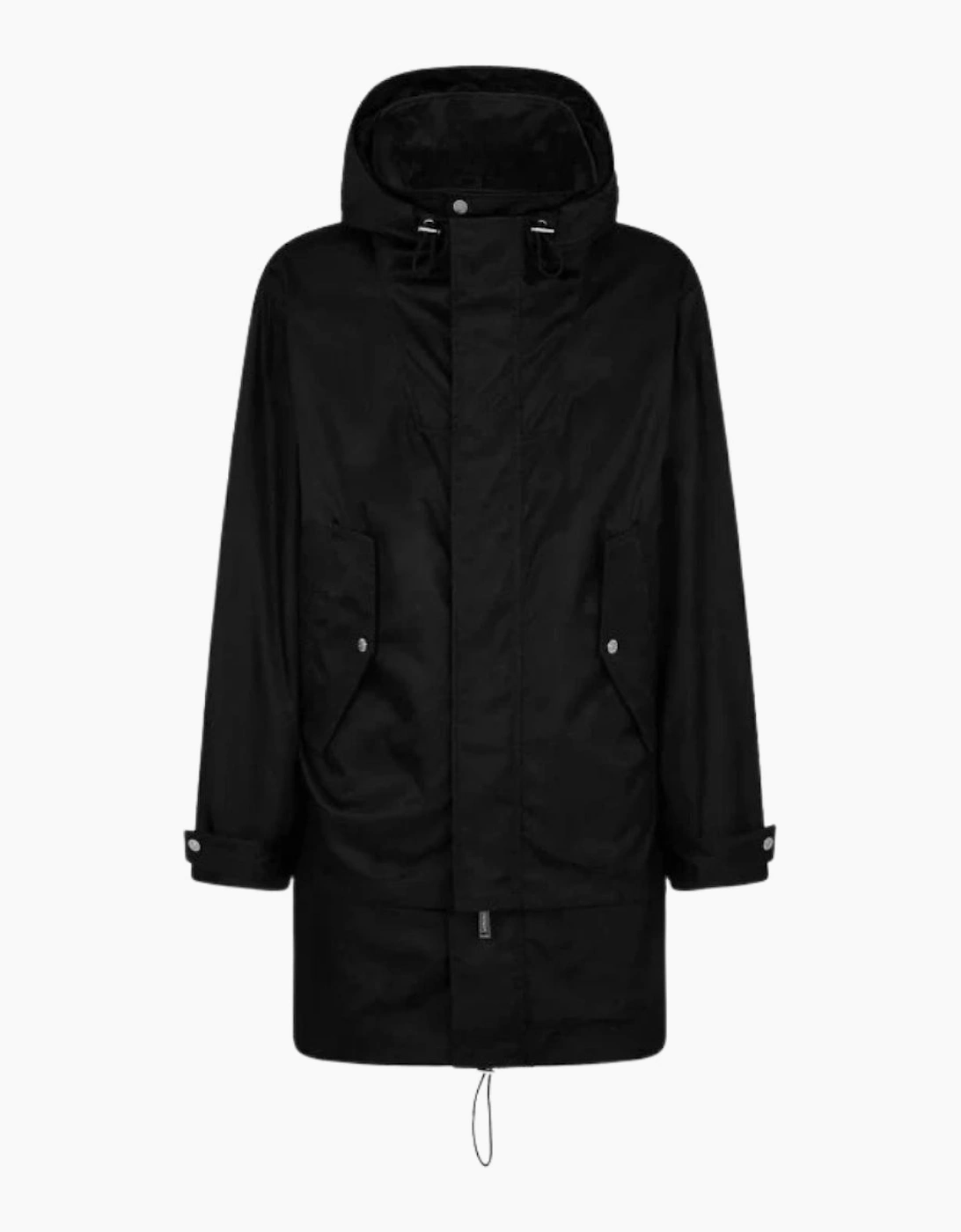 Dsquared2 Fish Tail Long Black Parka Jacket