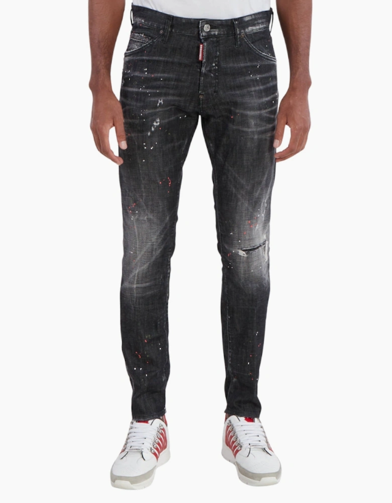 Dsquared2 Cool Guy Jean Destroyed Paint Splash Wash Black Jeans