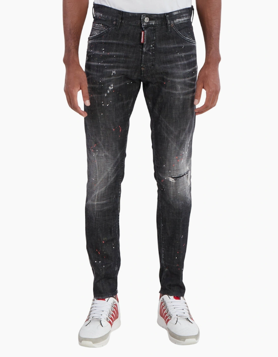 Dsquared2 Cool Guy Jean Destroyed Paint Splash Wash Black Jeans