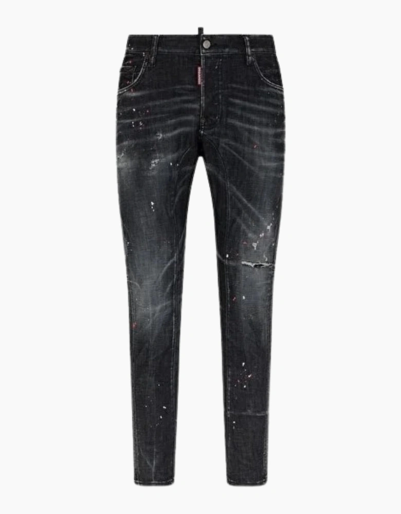 Dsquared2 Cool Guy Jean Destroyed Paint Splash Wash Black Jeans