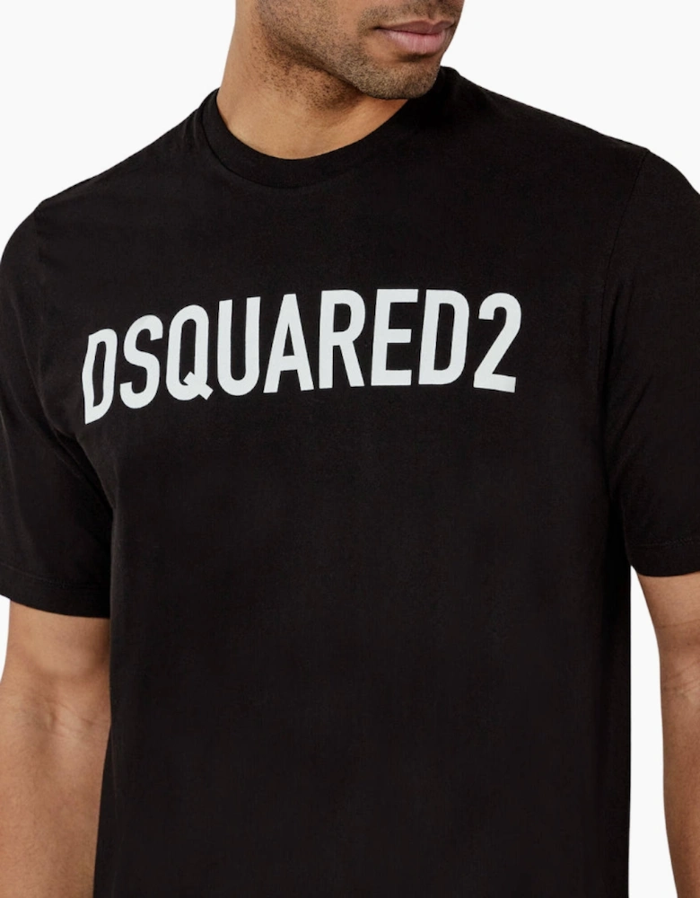 Dsquared2 Loose Fit Brand Logo Black T-Shirt