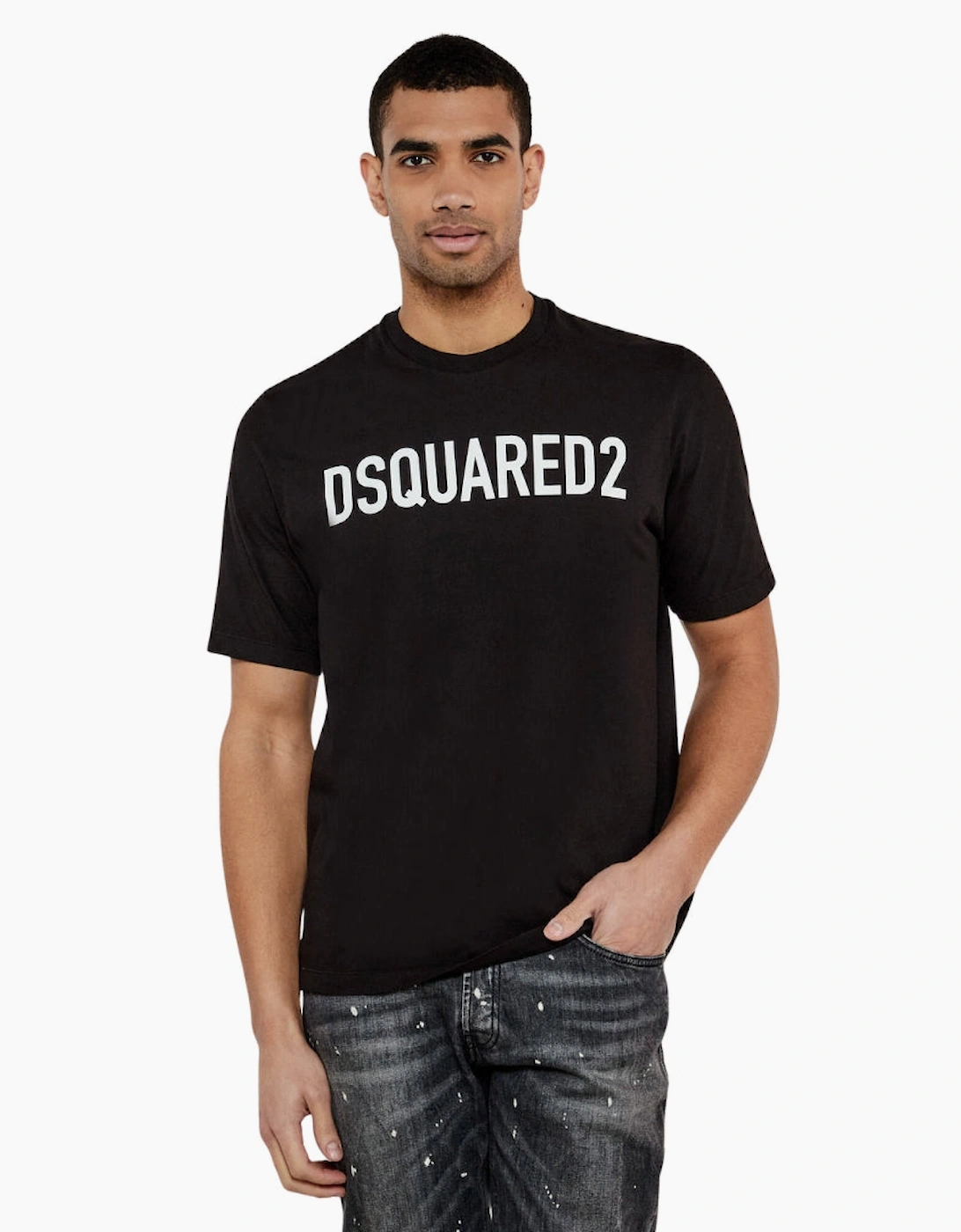 Dsquared2 Loose Fit Brand Logo Black T-Shirt