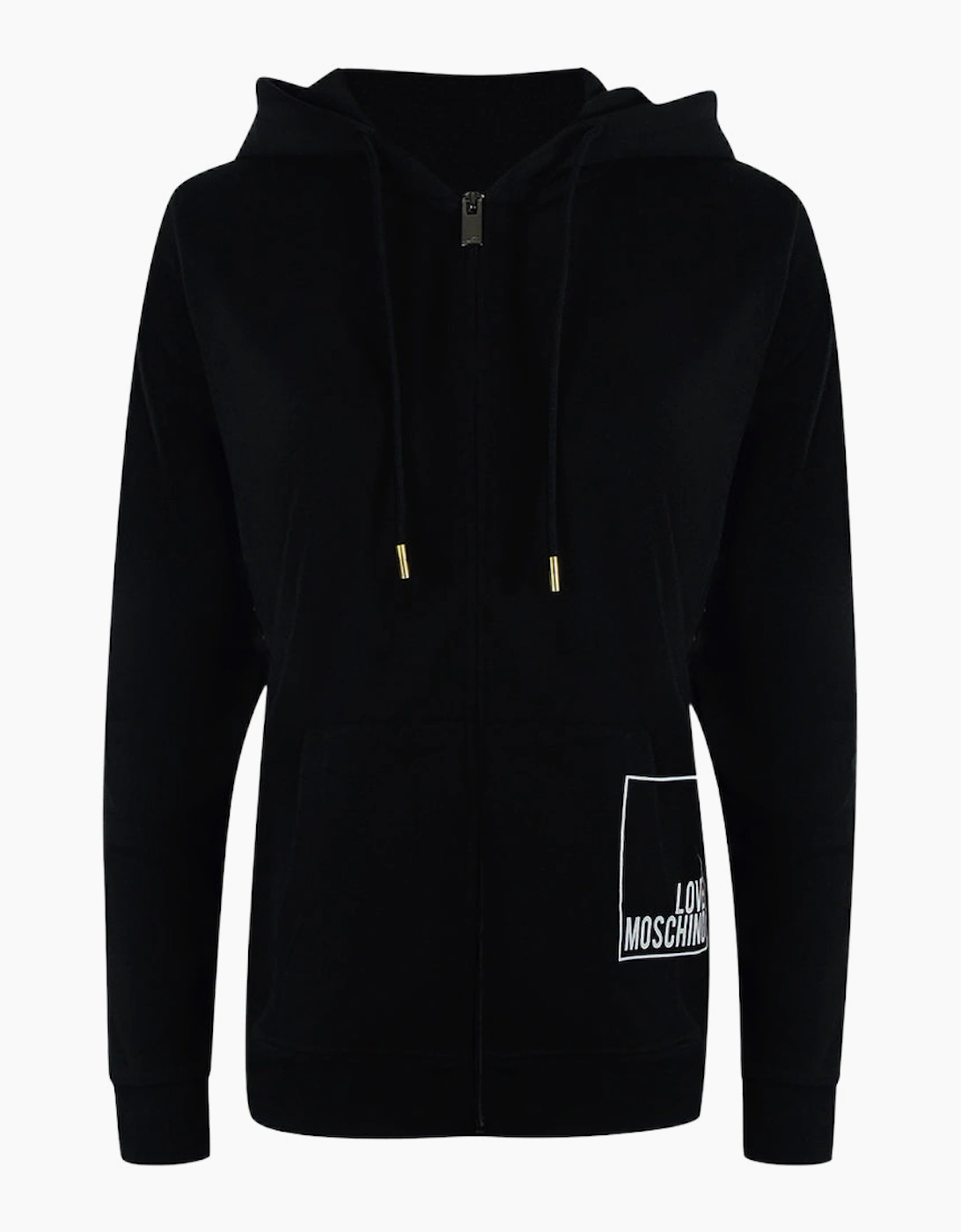 Love Moschino Small Box Logo Zip Black Hoodie