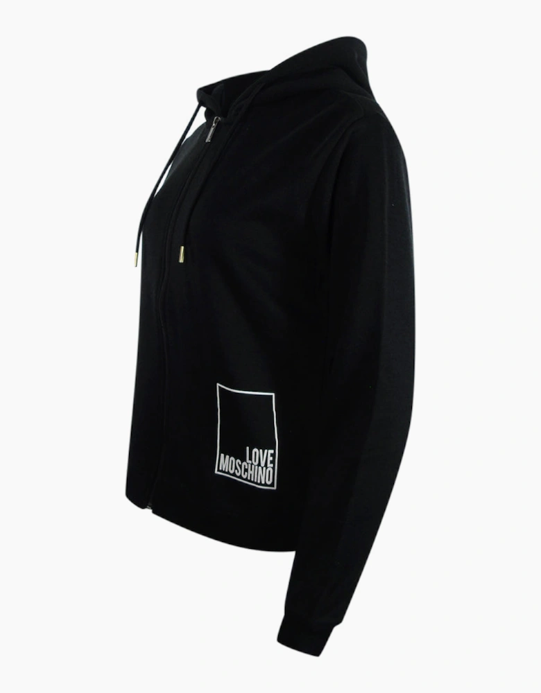 Love Moschino Small Box Logo Zip Black Hoodie