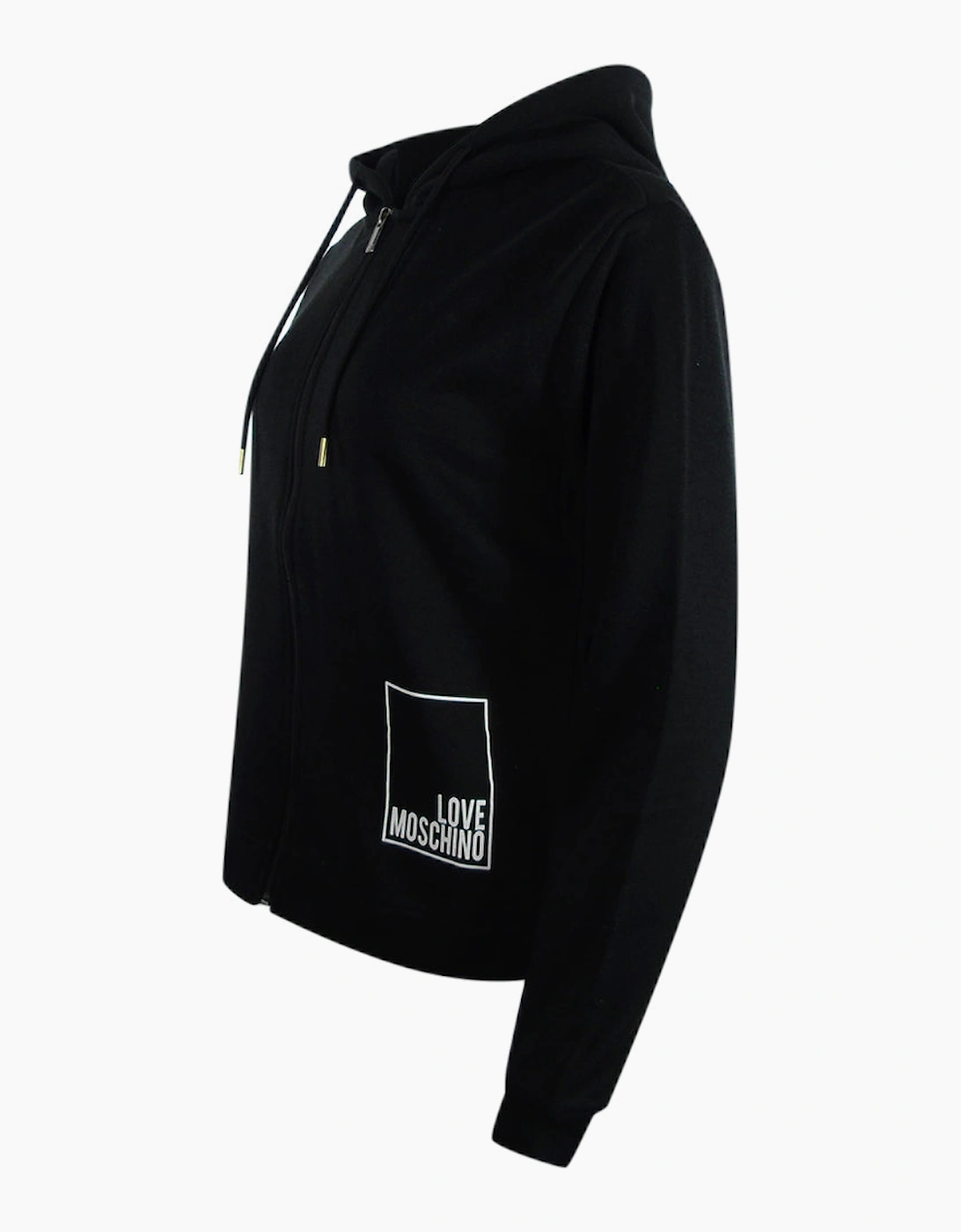 Love Moschino Small Box Logo Zip Black Hoodie