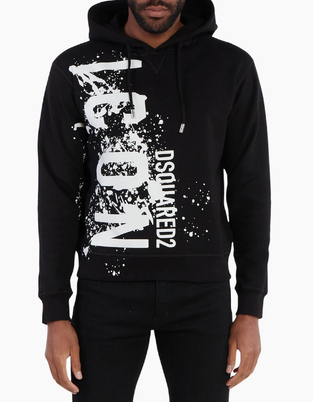 Dsquared2 Cool Fit Icon Splash Logo Black Hoodie
