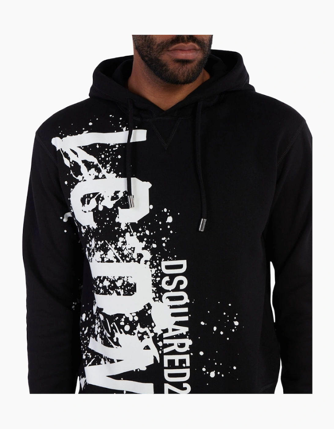 Dsquared2 Cool Fit Icon Splash Logo Black Hoodie