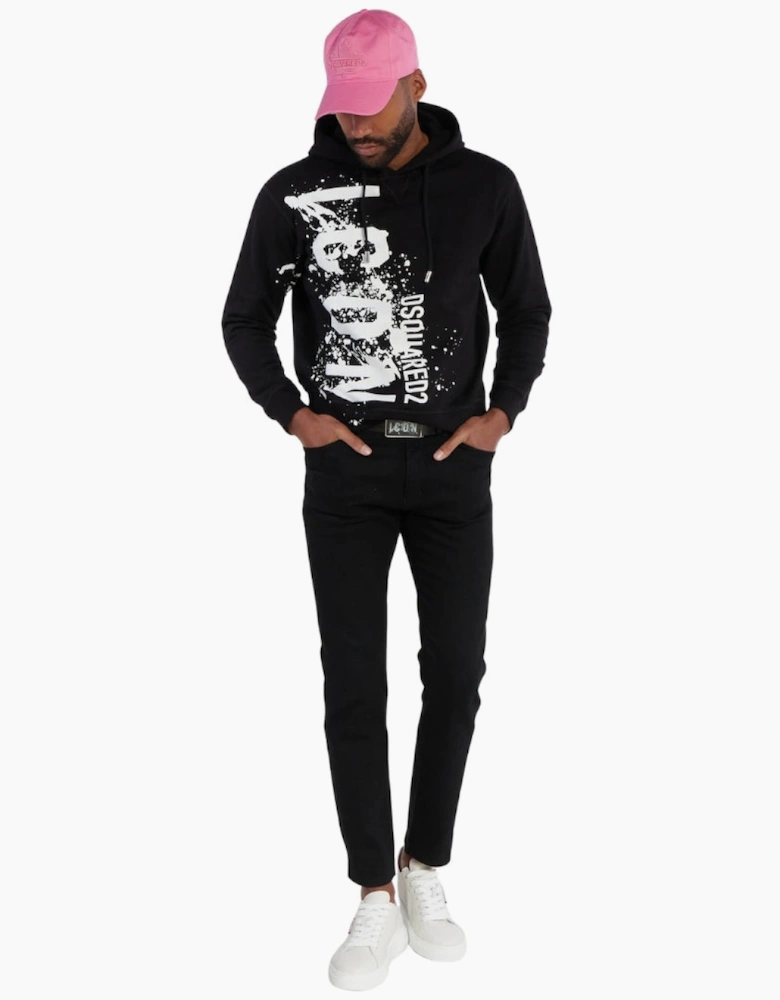 Dsquared2 Cool Fit Icon Splash Logo Black Hoodie