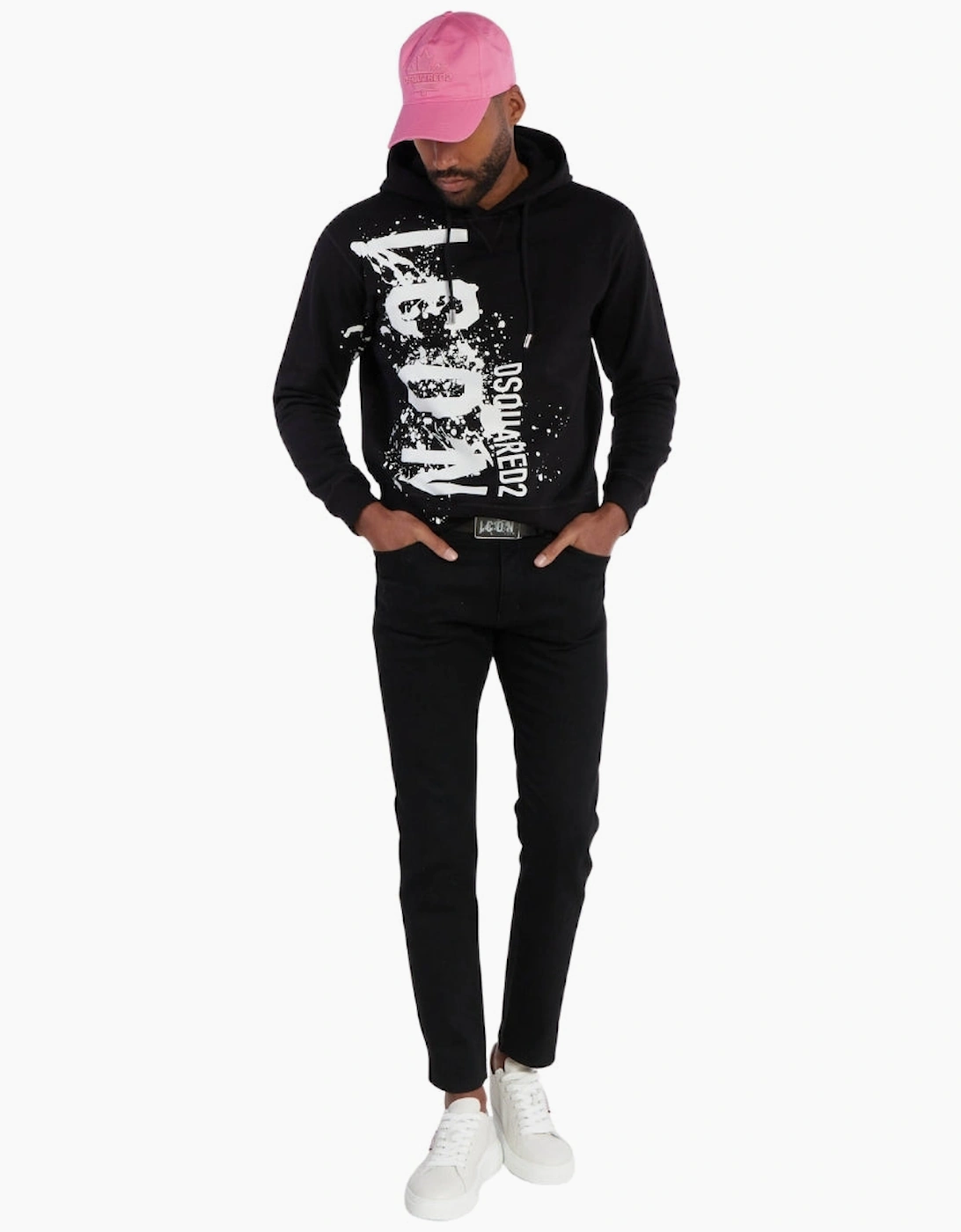 Dsquared2 Cool Fit Icon Splash Logo Black Hoodie