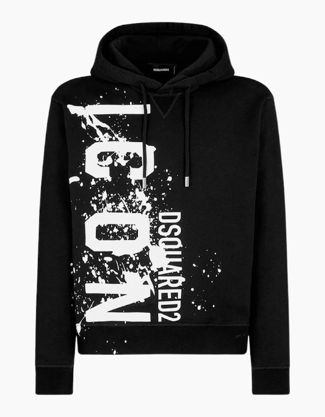 Dsquared2 Cool Fit Icon Splash Logo Black Hoodie