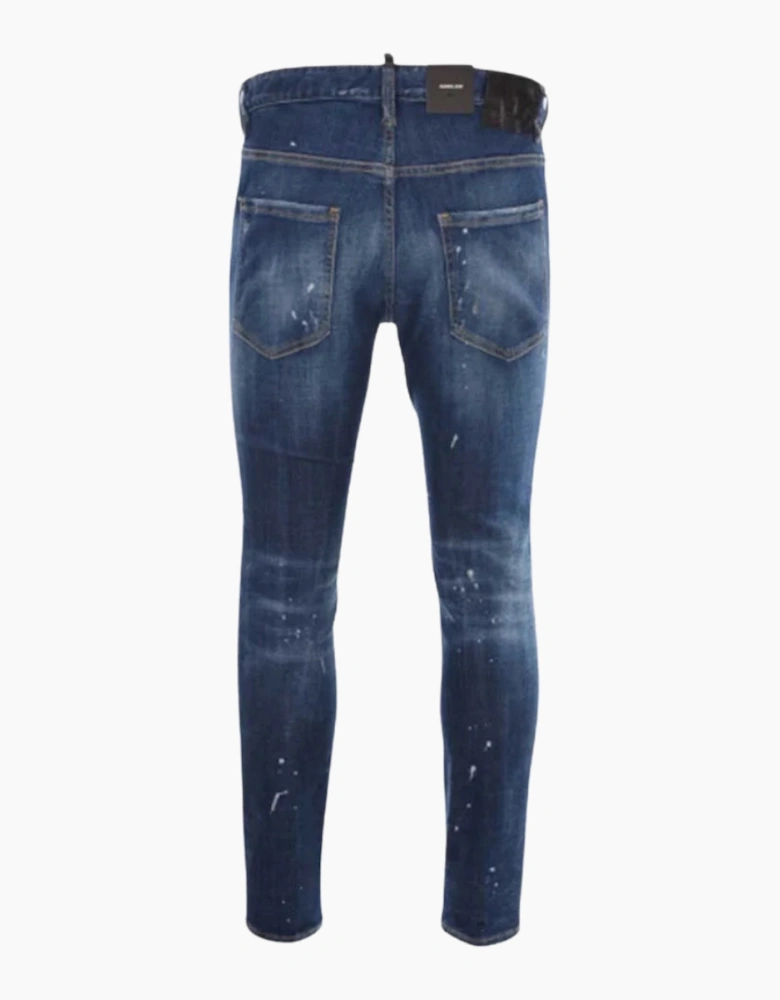 Dsquared2 Skater Jean Destroyed Reinforced Paint Splash Effect Blue Jeans