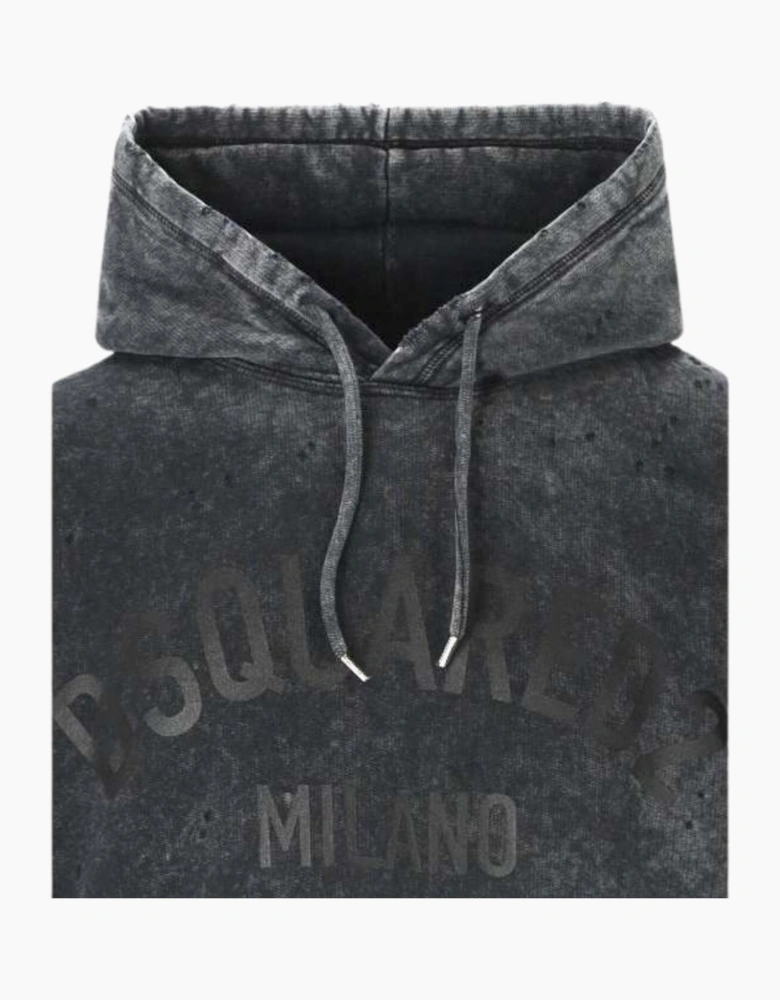 Dsquared2 Milano Destroyed Faded Look Grey Hoodie