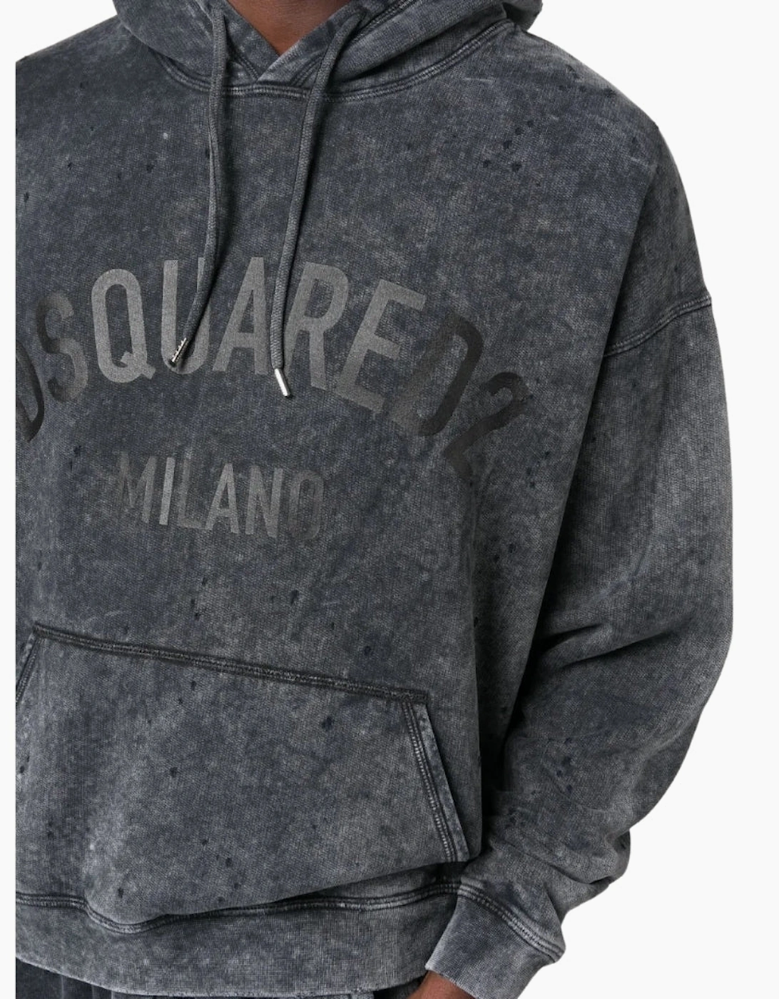 Dsquared2 Milano Destroyed Faded Look Grey Hoodie