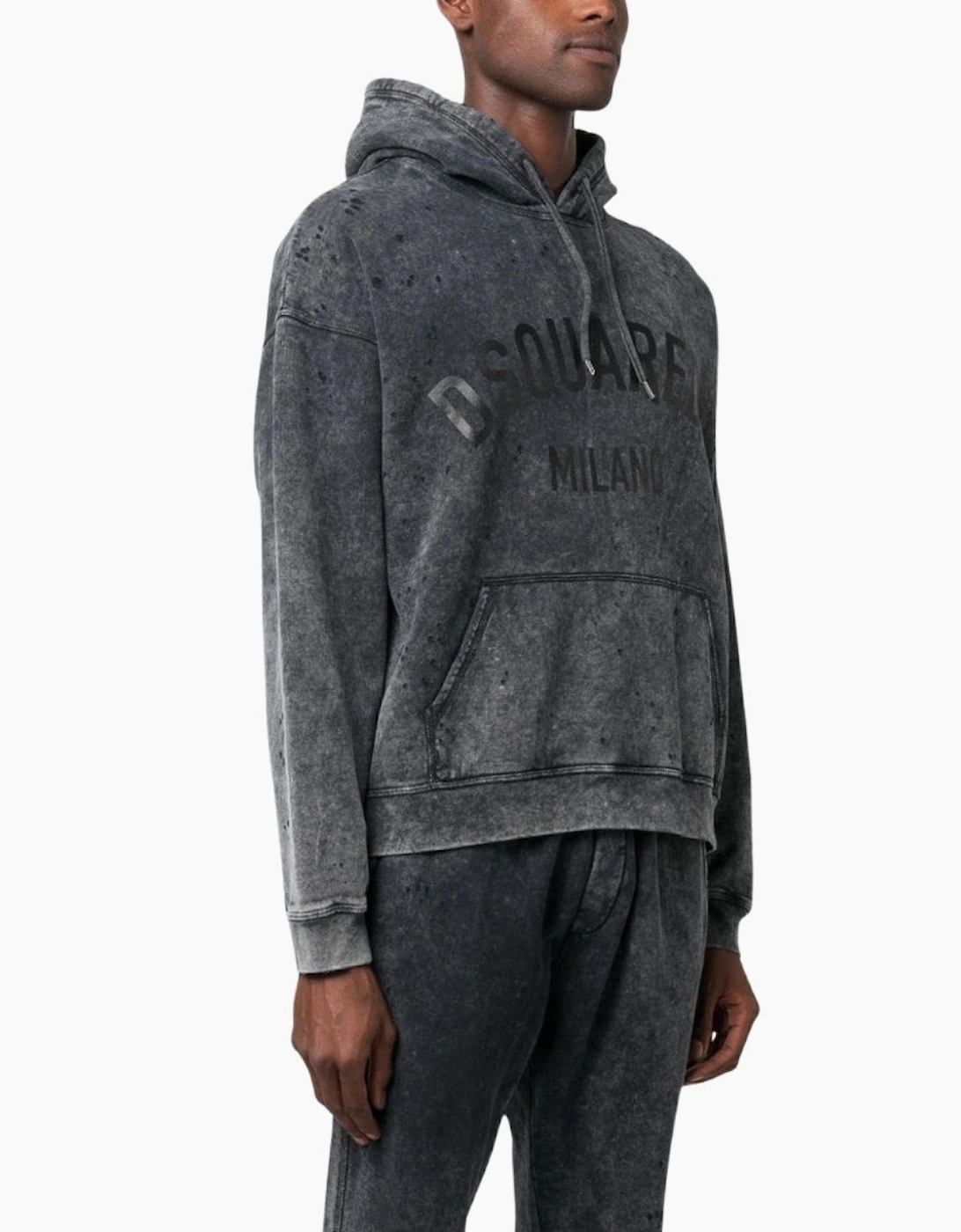Dsquared2 Milano Destroyed Faded Look Grey Hoodie