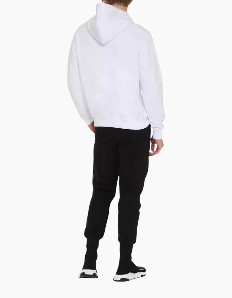 Dsquared2 Monotone Maple Leaf Logo White Hoodie