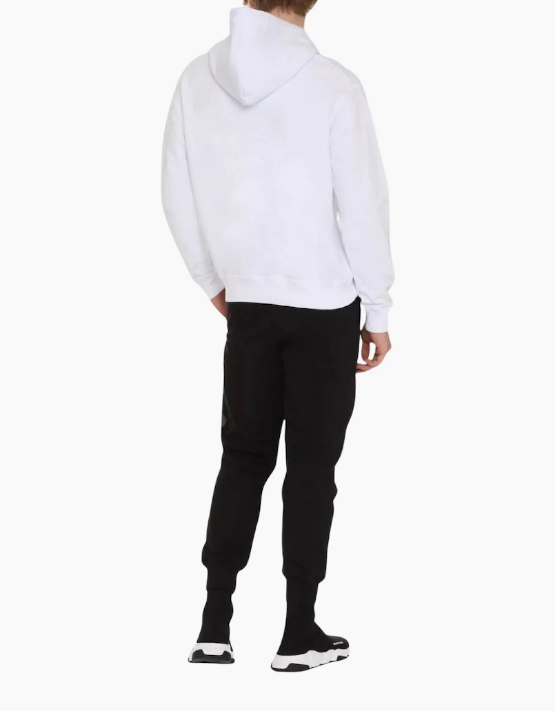 Dsquared2 Monotone Maple Leaf Logo White Hoodie