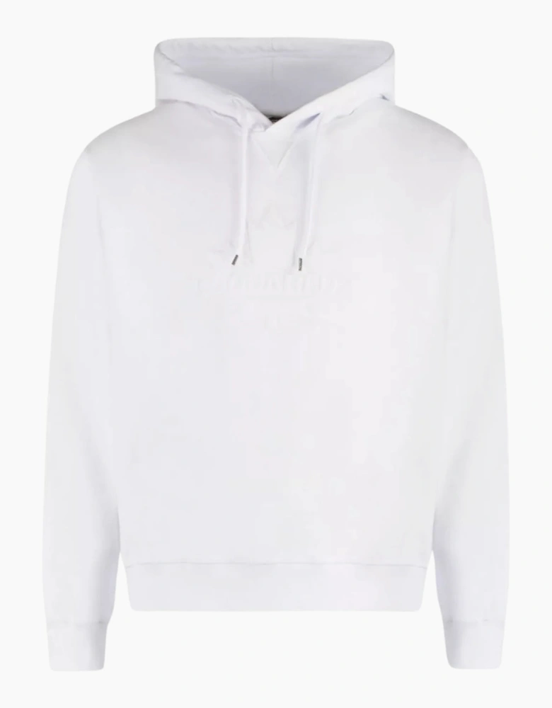 Dsquared2 Monotone Maple Leaf Logo White Hoodie