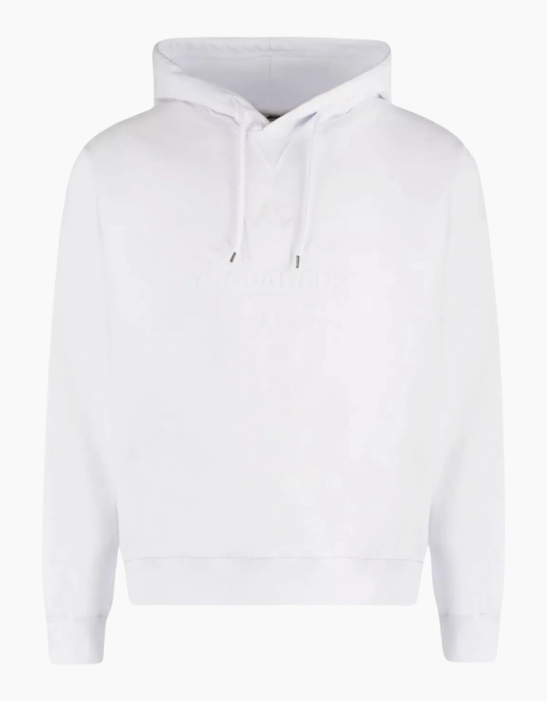 Dsquared2 Men's Dsquared2 Monotone Maple Leaf Logo White Hoodie