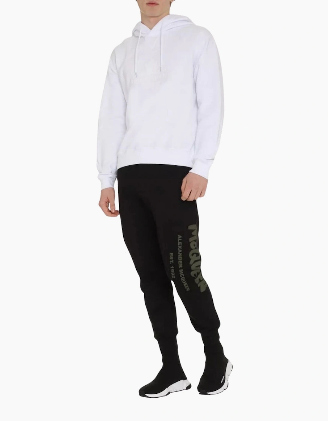 Dsquared2 Monotone Maple Leaf Logo White Hoodie