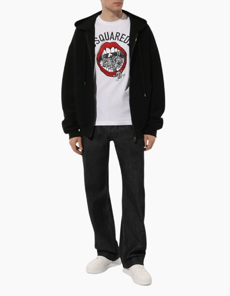 Dsquared2 Branded Mouth Graphic White T-Shirt