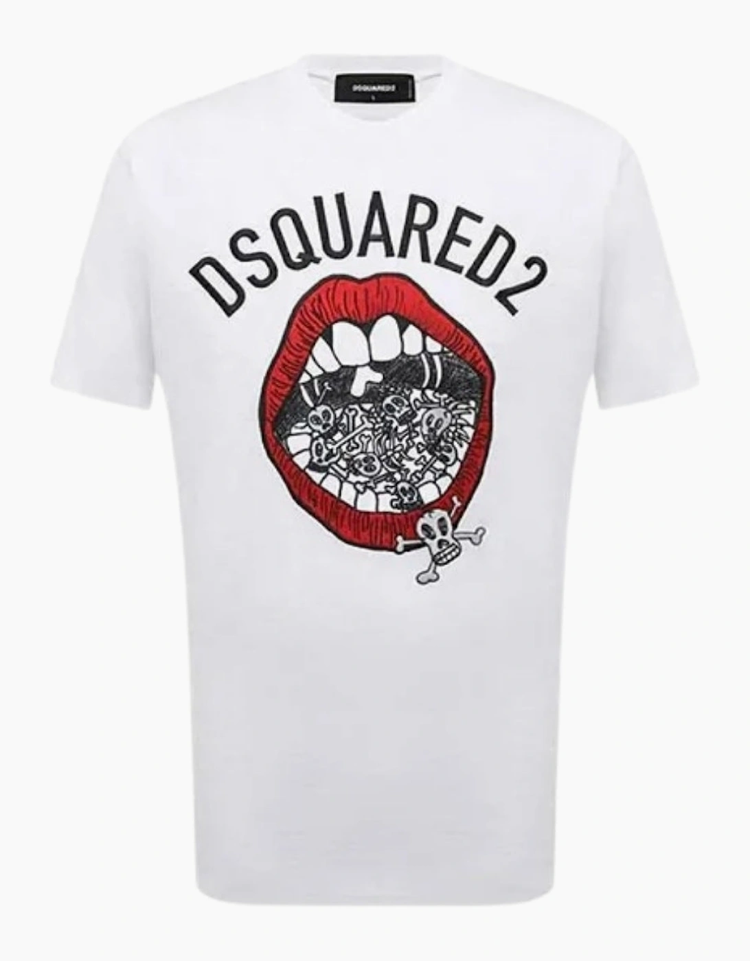 Dsquared2 Branded Mouth Graphic White T-Shirt