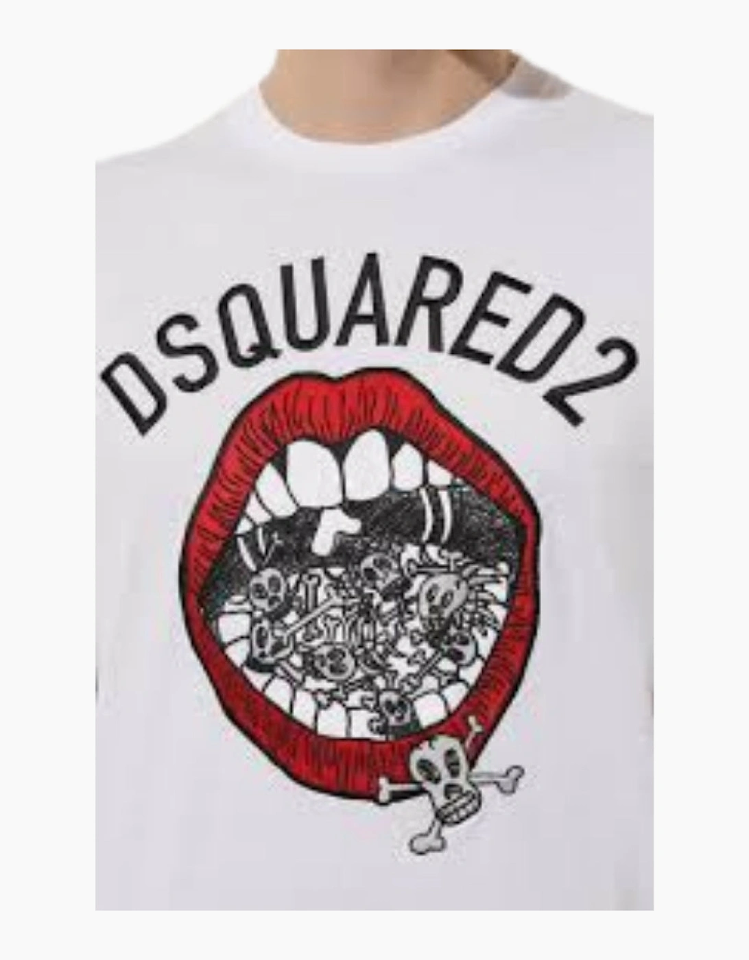 Dsquared2 Branded Mouth Graphic White T-Shirt