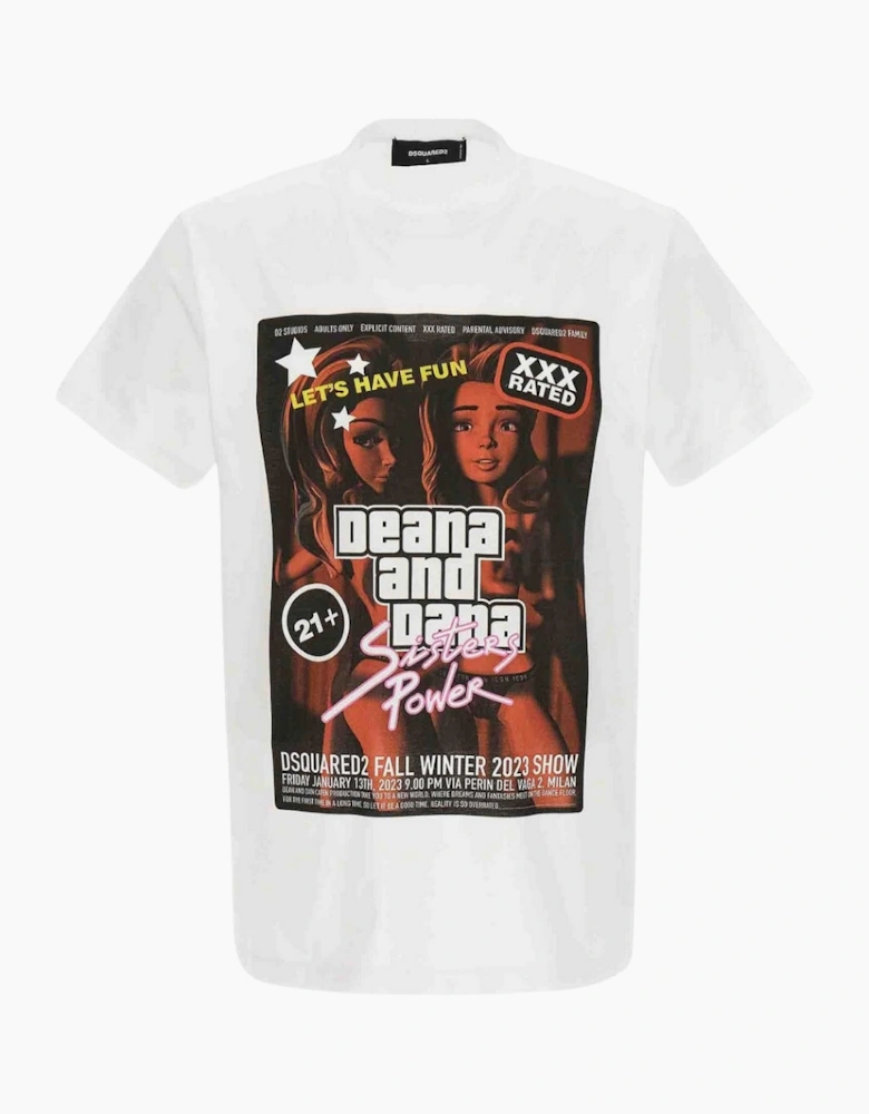 Dsquared2 Deana And Dana Graphic White  T-Shirt