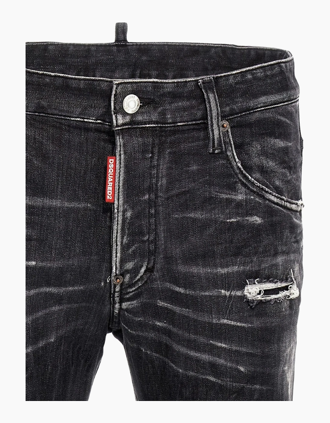 Dsquared2 Skater Jean Destroyed Reinforced Denim Black Jeans