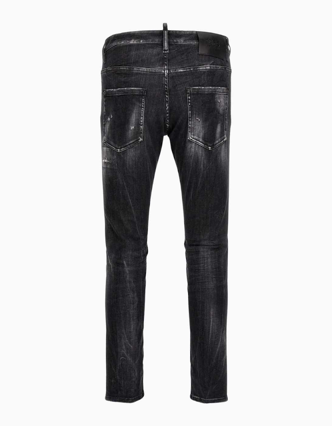 Dsquared2 Skater Jean Destroyed Reinforced Denim Black Jeans