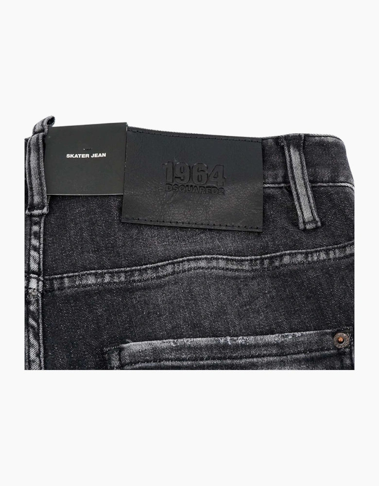 Dsquared2 Skater Jean Destroyed Reinforced Denim Black Jeans