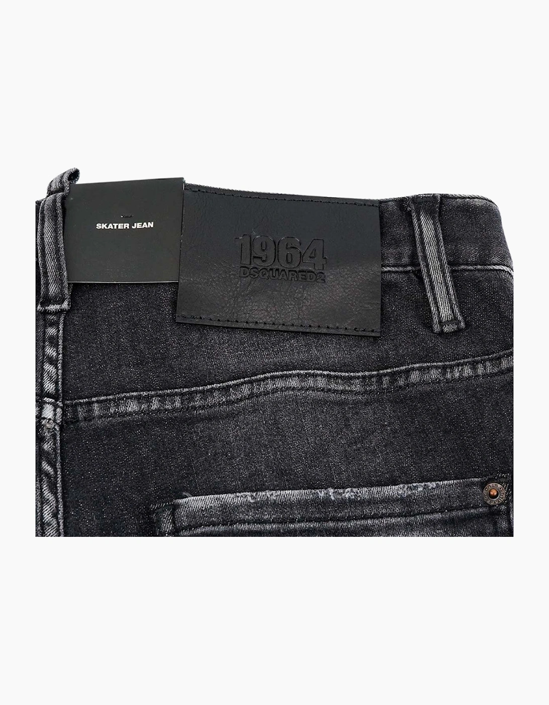 Dsquared2 Skater Jean Destroyed Reinforced Denim Black Jeans