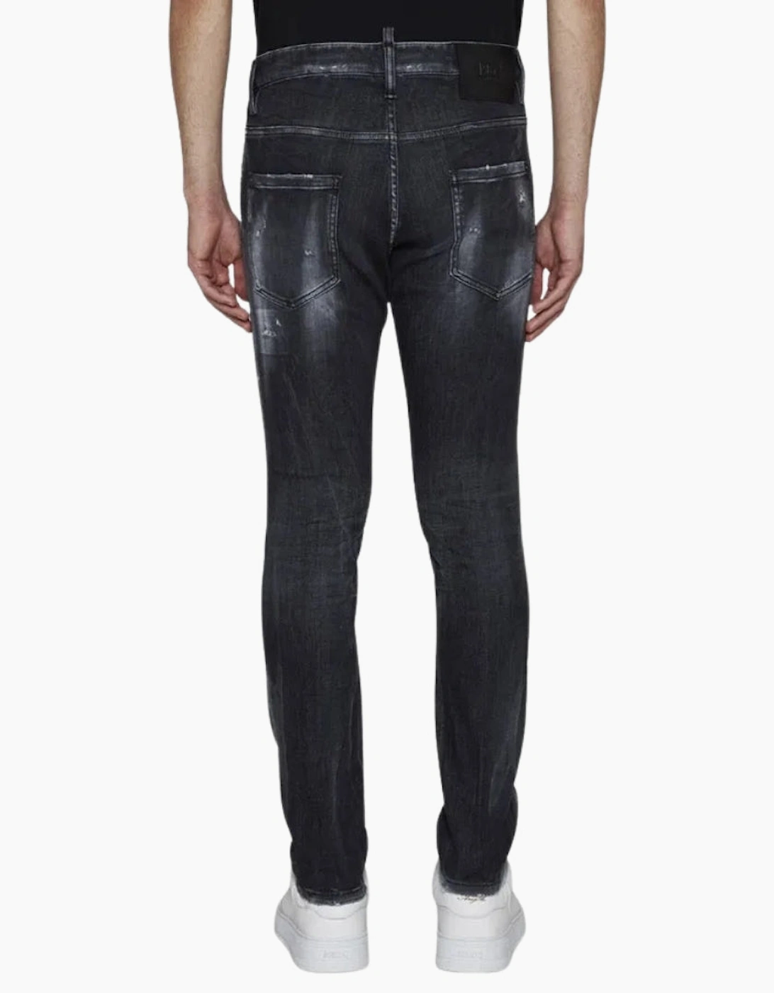 Dsquared2 Skater Jean Destroyed Reinforced Denim Black Jeans