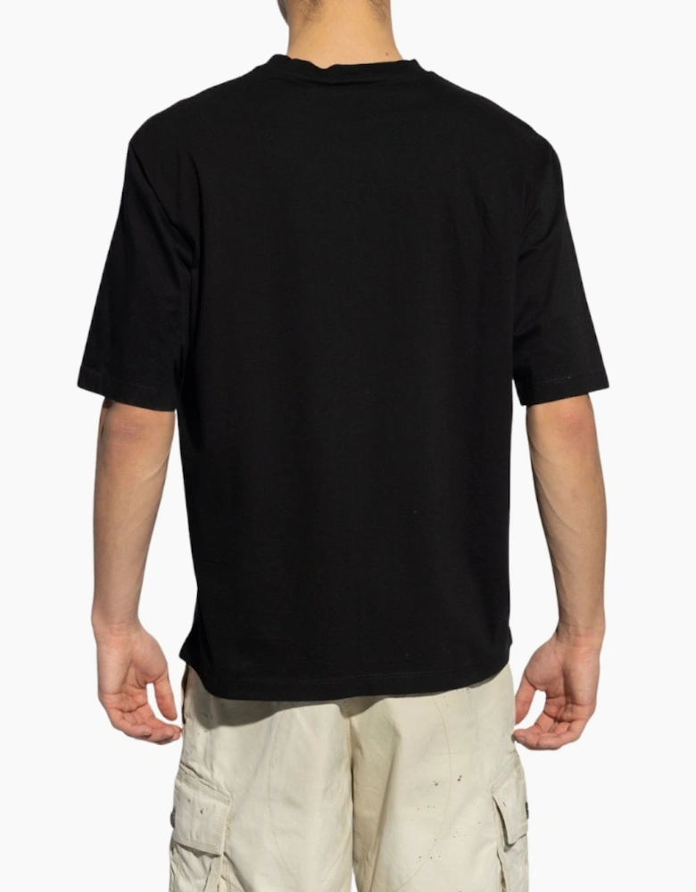 Dsquared2 Icon Pink Blur Print Black Loose Fit T-Shirt