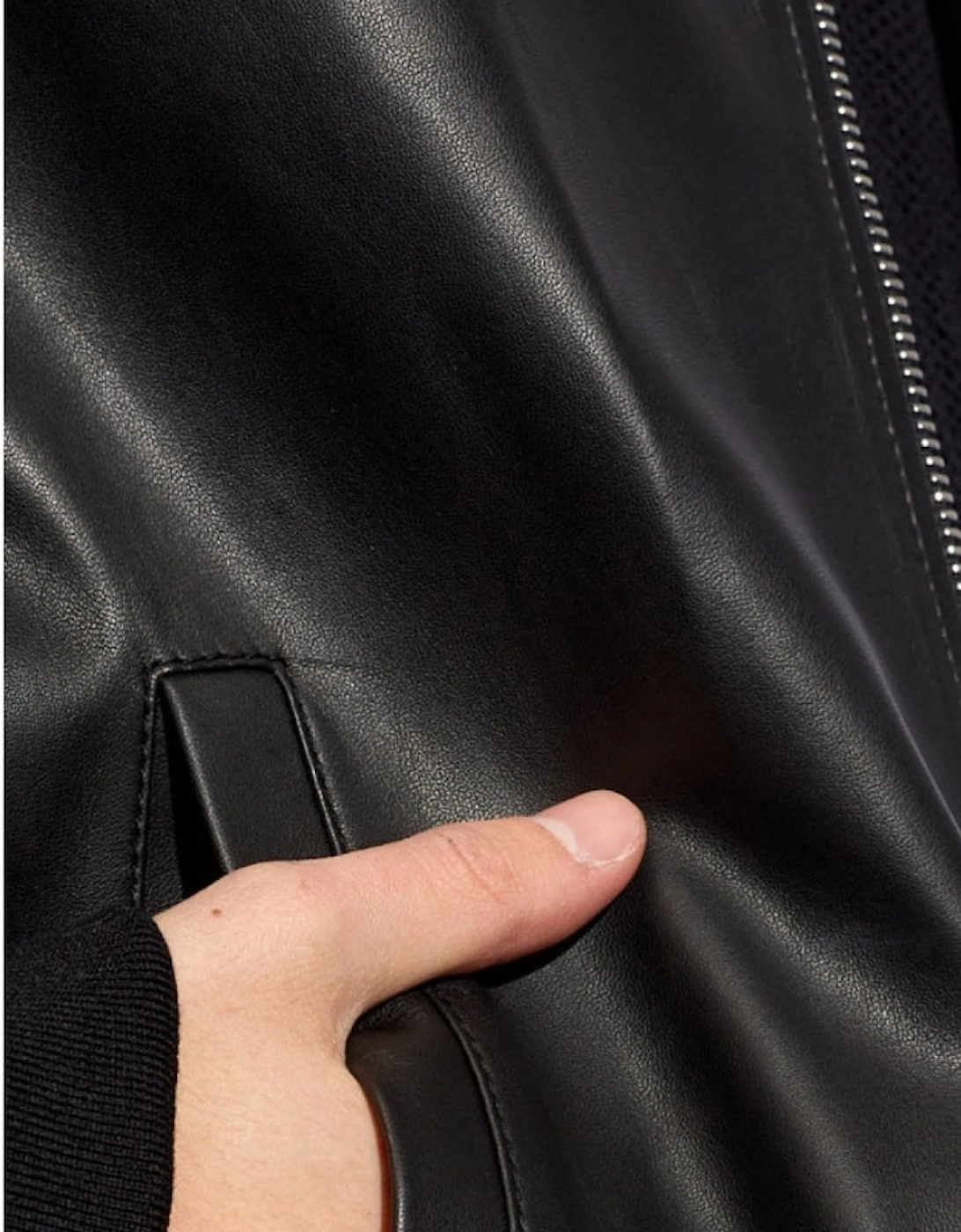 Dsquared2 Contrast Arms Black Leather Jacket