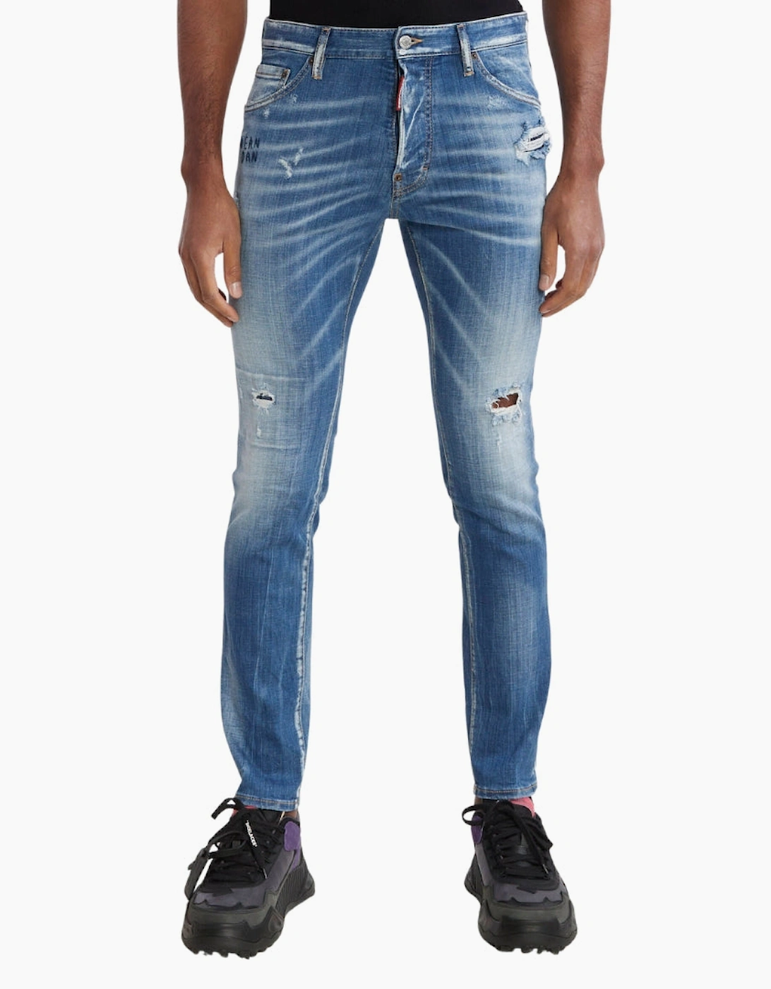 Dsquared2 Cool Guy Jean Reinforced Distressed Effect Blue Jeans