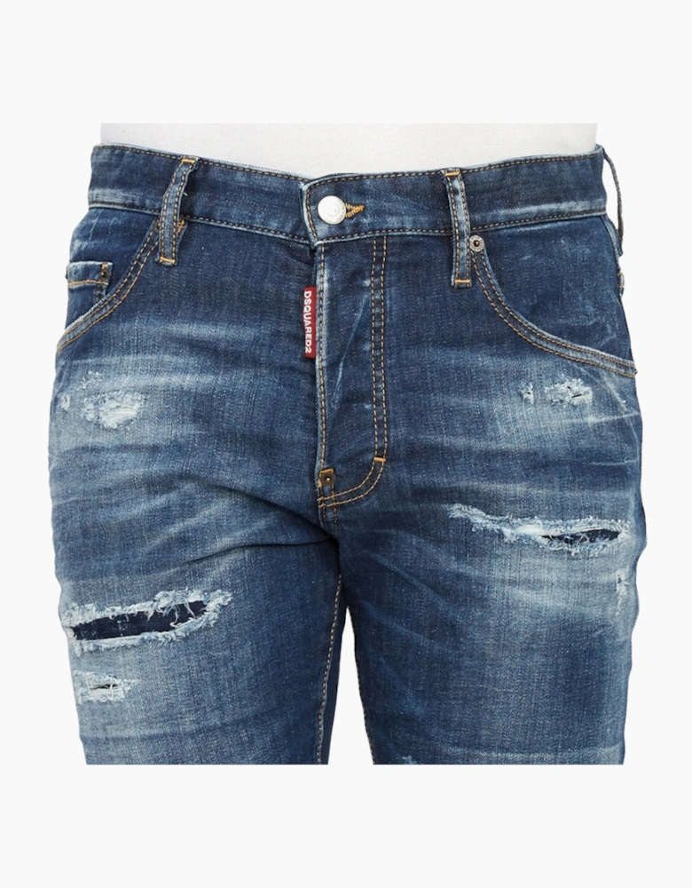 Dsquared2 Skater Jean Destroyed Reinforced Denim Blue Jeans