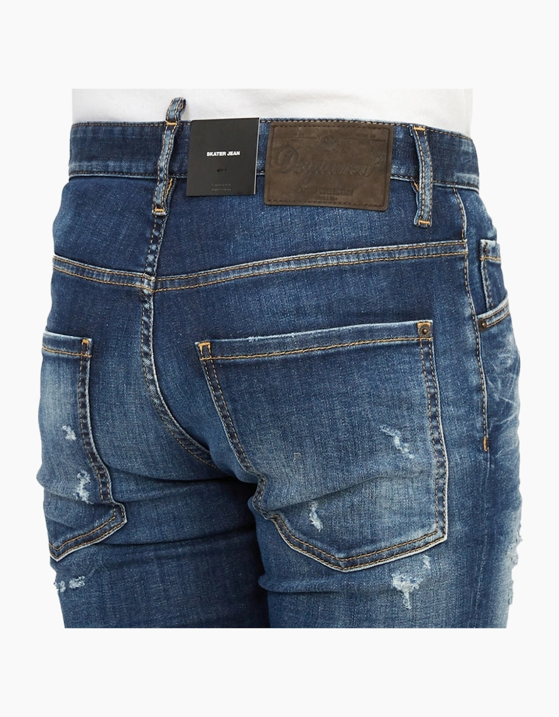 Dsquared2 Skater Jean Destroyed Reinforced Denim Blue Jeans