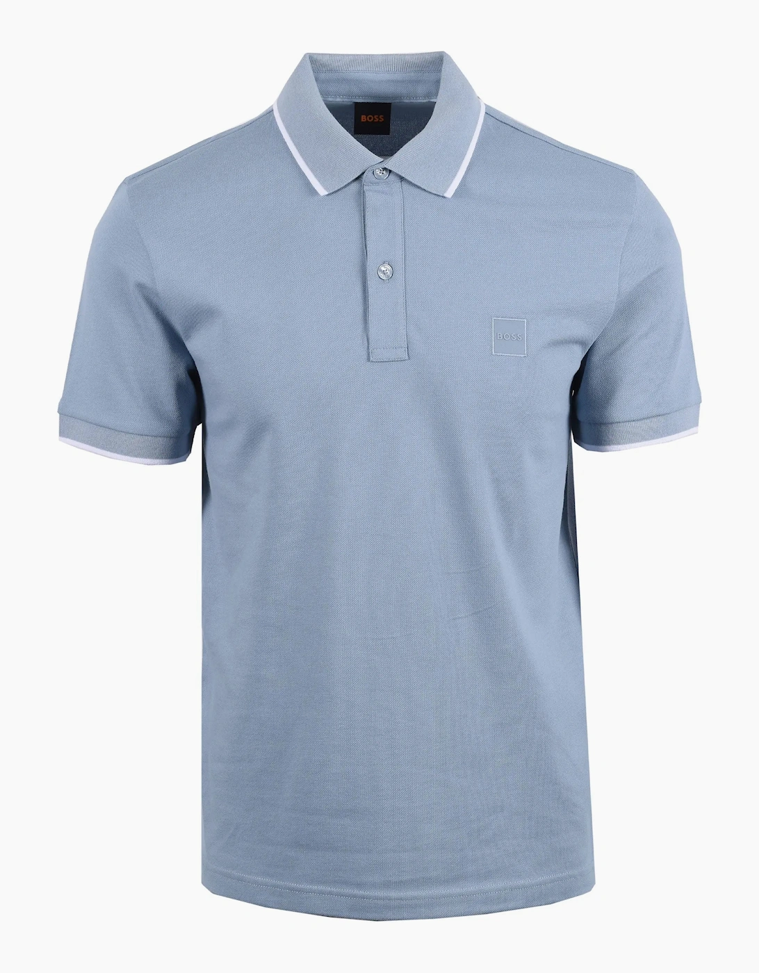 Hugo Boss Men's Blue Boss Orange Passertip Polo Light Pastel - Size: 46