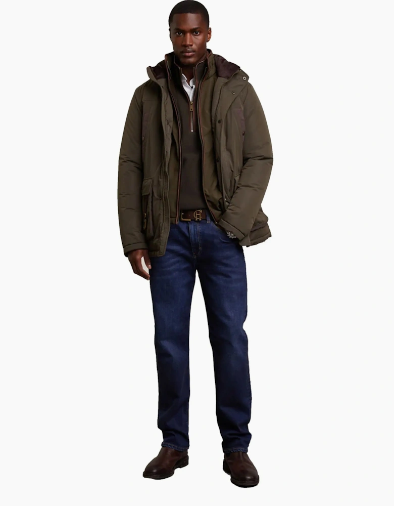 HOLLAND COOPER COUNTRY FLEECE HALF ZIP KHAKI