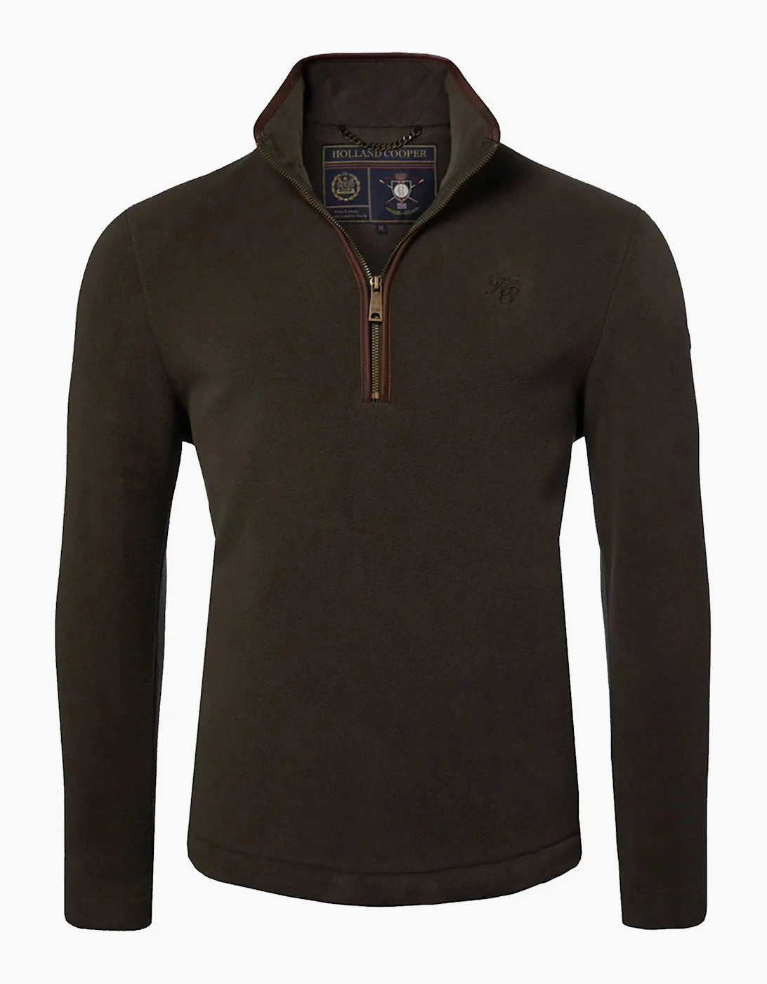 HOLLAND COOPER COUNTRY FLEECE HALF ZIP KHAKI
